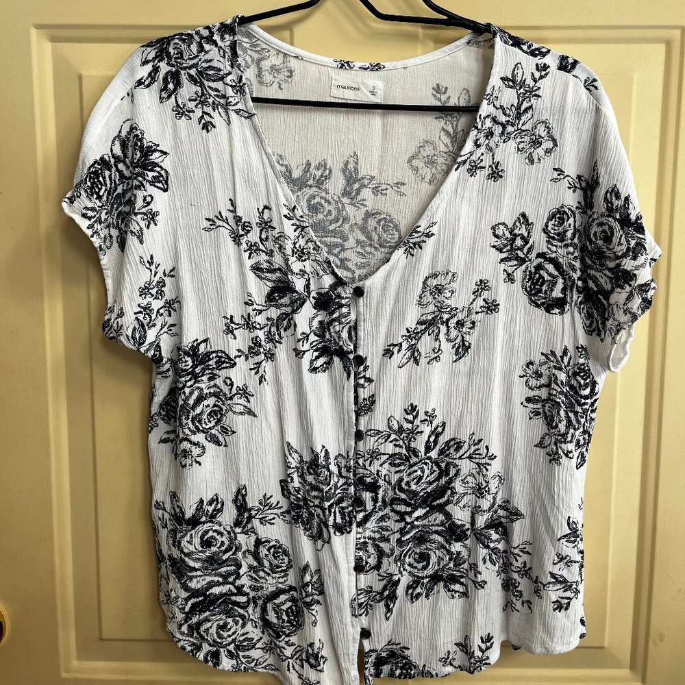 Maurices Floral Button Up Top